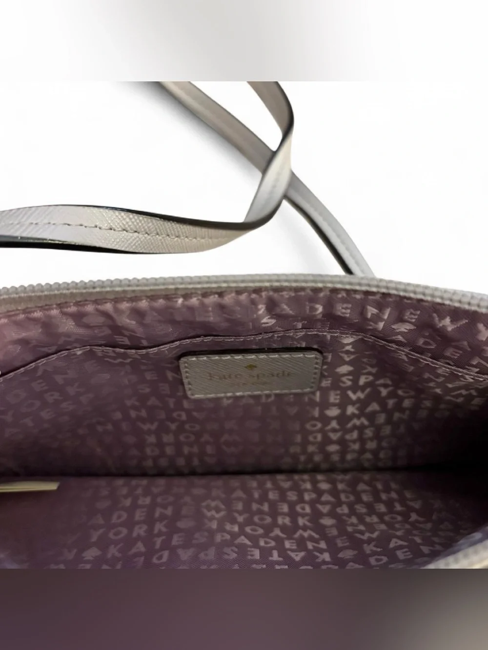 kate spade Metallic Stripe Taupe Crossbody Bag